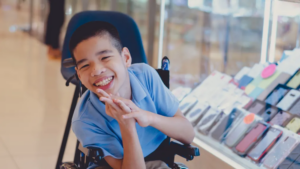 Image of dyslexic child excited to read